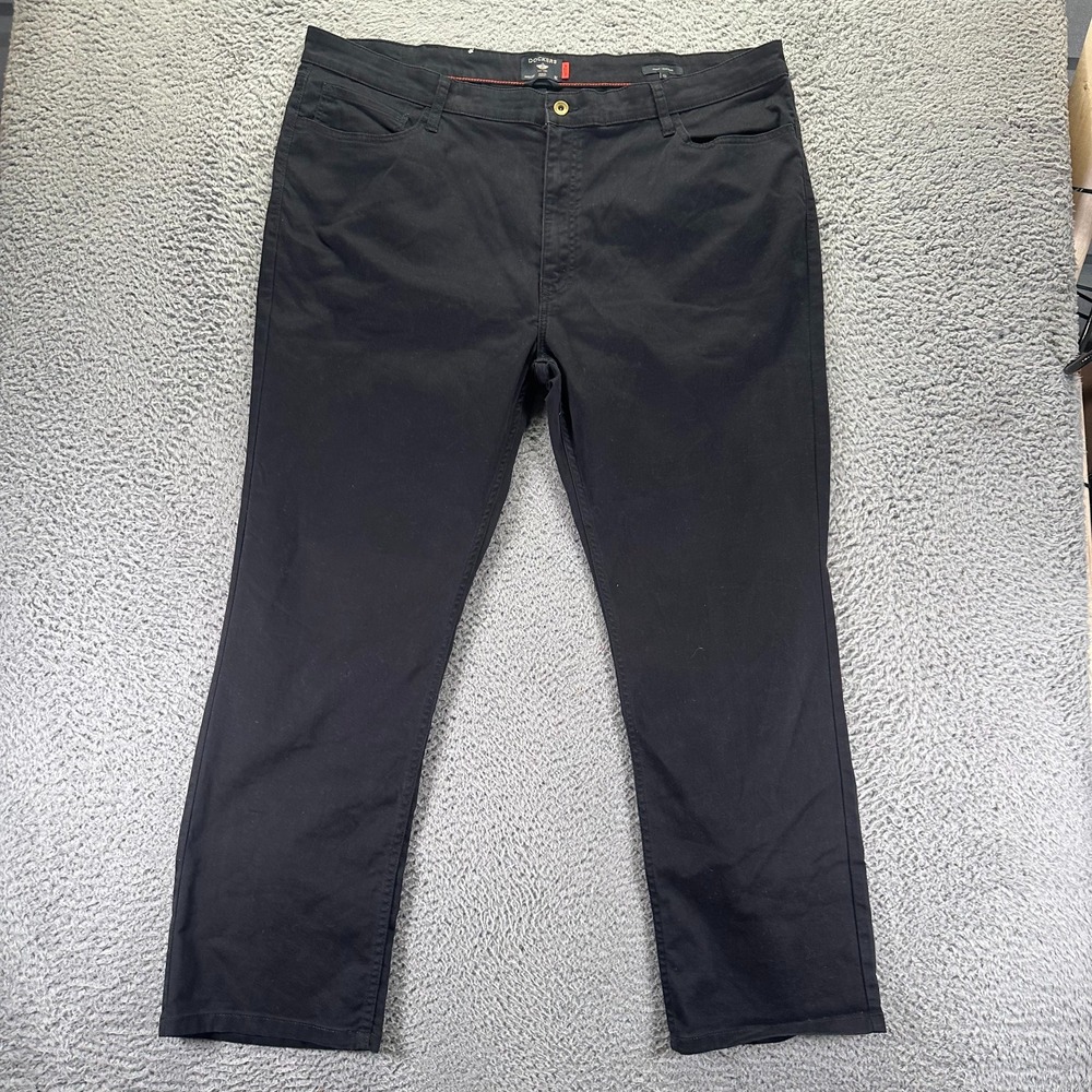 Dockers All Season Tech Pant Mens 44x30 Black Cotton Khakis Straight Utility